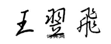 王正良王翌飛行書個性簽名怎么寫