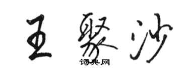 駱恆光王聚沙行書個性簽名怎么寫