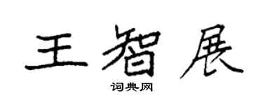 袁強王智展楷書個性簽名怎么寫