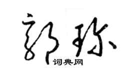 梁錦英郭珍草書個性簽名怎么寫