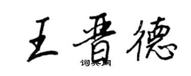 王正良王晉德行書個性簽名怎么寫