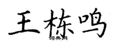 丁謙王棟鳴楷書個性簽名怎么寫