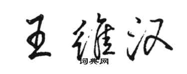 駱恆光王維漢行書個性簽名怎么寫