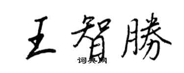 王正良王智勝行書個性簽名怎么寫