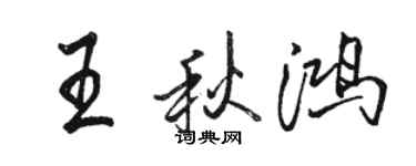 駱恆光王秋鴻行書個性簽名怎么寫