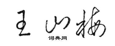 駱恆光王山梅草書個性簽名怎么寫