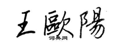 王正良王歐陽行書個性簽名怎么寫