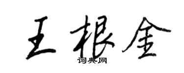 王正良王根金行書個性簽名怎么寫