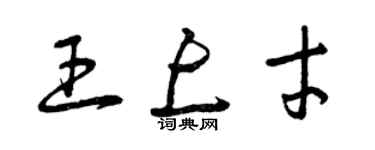 曾慶福王上才草書個性簽名怎么寫