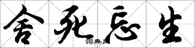 胡問遂捨死忘生行書怎么寫