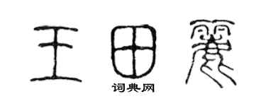 陳聲遠王田麗篆書個性簽名怎么寫