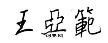 王正良王亞范行書個性簽名怎么寫