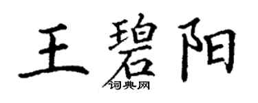 丁謙王碧陽楷書個性簽名怎么寫