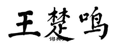 翁闓運王楚鳴楷書個性簽名怎么寫