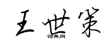 王正良王世策行書個性簽名怎么寫