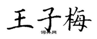 丁謙王子梅楷書個性簽名怎么寫