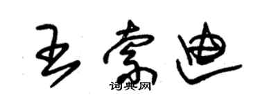 朱錫榮王索迪草書個性簽名怎么寫