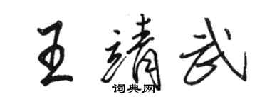 駱恆光王靖武行書個性簽名怎么寫