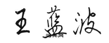 駱恆光王藍波行書個性簽名怎么寫