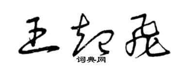 曾慶福王起飛草書個性簽名怎么寫