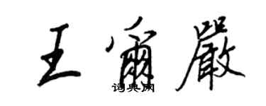 王正良王爾嚴行書個性簽名怎么寫