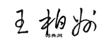 駱恆光王柏州草書個性簽名怎么寫