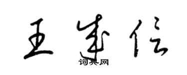 梁錦英王成信草書個性簽名怎么寫