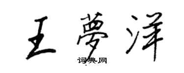 王正良王夢洋行書個性簽名怎么寫