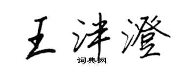 王正良王泮澄行書個性簽名怎么寫