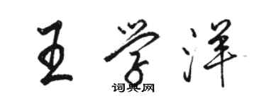 駱恆光王學洋行書個性簽名怎么寫