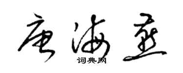 梁錦英唐海燕草書個性簽名怎么寫