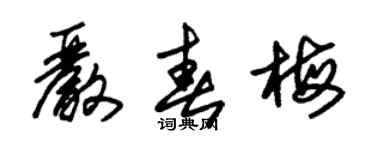 朱錫榮嚴春梅草書個性簽名怎么寫