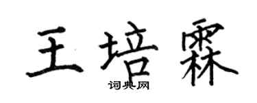 何伯昌王培霖楷書個性簽名怎么寫