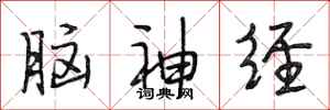 段相林腦神經行書怎么寫