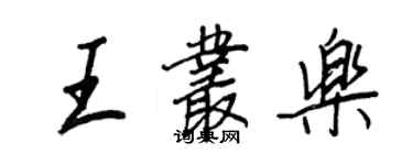 王正良王叢樂行書個性簽名怎么寫