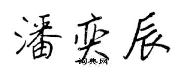 王正良潘奕辰行書個性簽名怎么寫