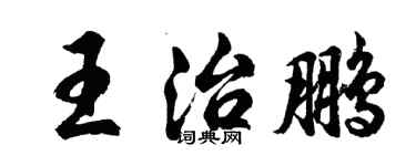 胡問遂王治鵬行書個性簽名怎么寫