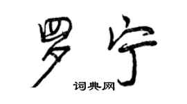 曾慶福羅寧行書個性簽名怎么寫