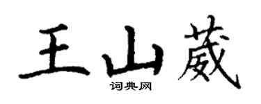 丁謙王山葳楷書個性簽名怎么寫