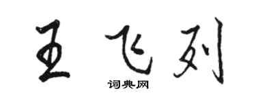 駱恆光王飛列行書個性簽名怎么寫