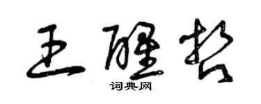 曾慶福王醒哲草書個性簽名怎么寫