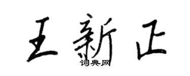 王正良王新正行書個性簽名怎么寫