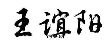 胡問遂王誼陽行書個性簽名怎么寫