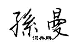 王正良孫曼行書個性簽名怎么寫