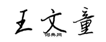 王正良王文童行書個性簽名怎么寫