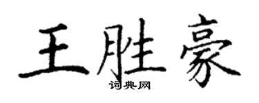 丁謙王勝豪楷書個性簽名怎么寫