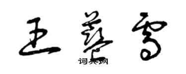 曾慶福王藍雪草書個性簽名怎么寫