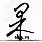 駱恆光寫的硬筆草書果