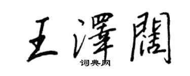 王正良王澤闊行書個性簽名怎么寫