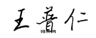 王正良王普仁行書個性簽名怎么寫